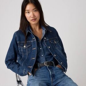 Levis Denim Jacket Size S Dark Blue